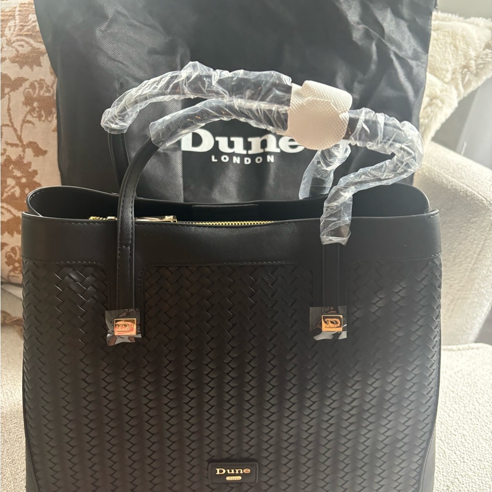 Dune London Black Woven Tote